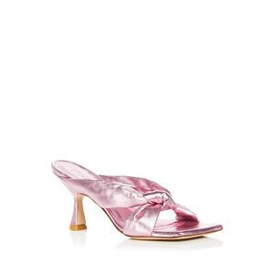 STUART WEITZMAN Womens Pink Playa Toe Flare Slip On Leather Heeled Sandal 7 B
